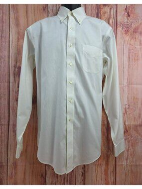 Brooks Brothers Mens White Dress Shirt 15.5-35 Traditional Fit Non-Iron
